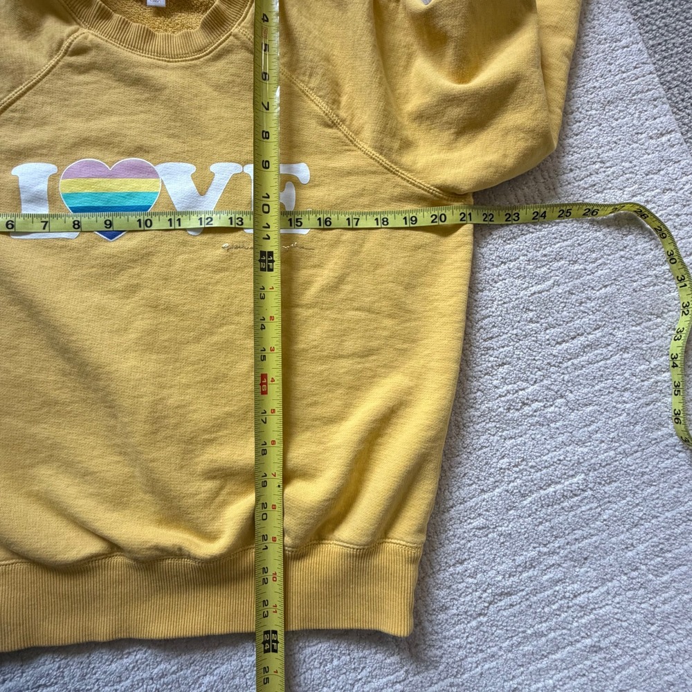 Spiritual Gangster Yellow LOVE Rainbow Heart Cotton Sweatshirt Med Casual Cozy - Picture 5 of 11